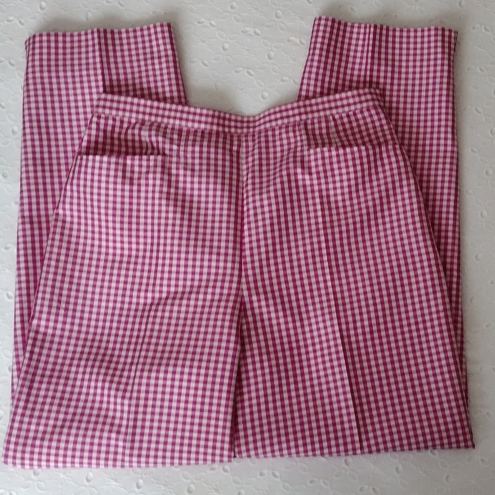 Talbots Petites Pure Silk Gingham Check Pants Size 4